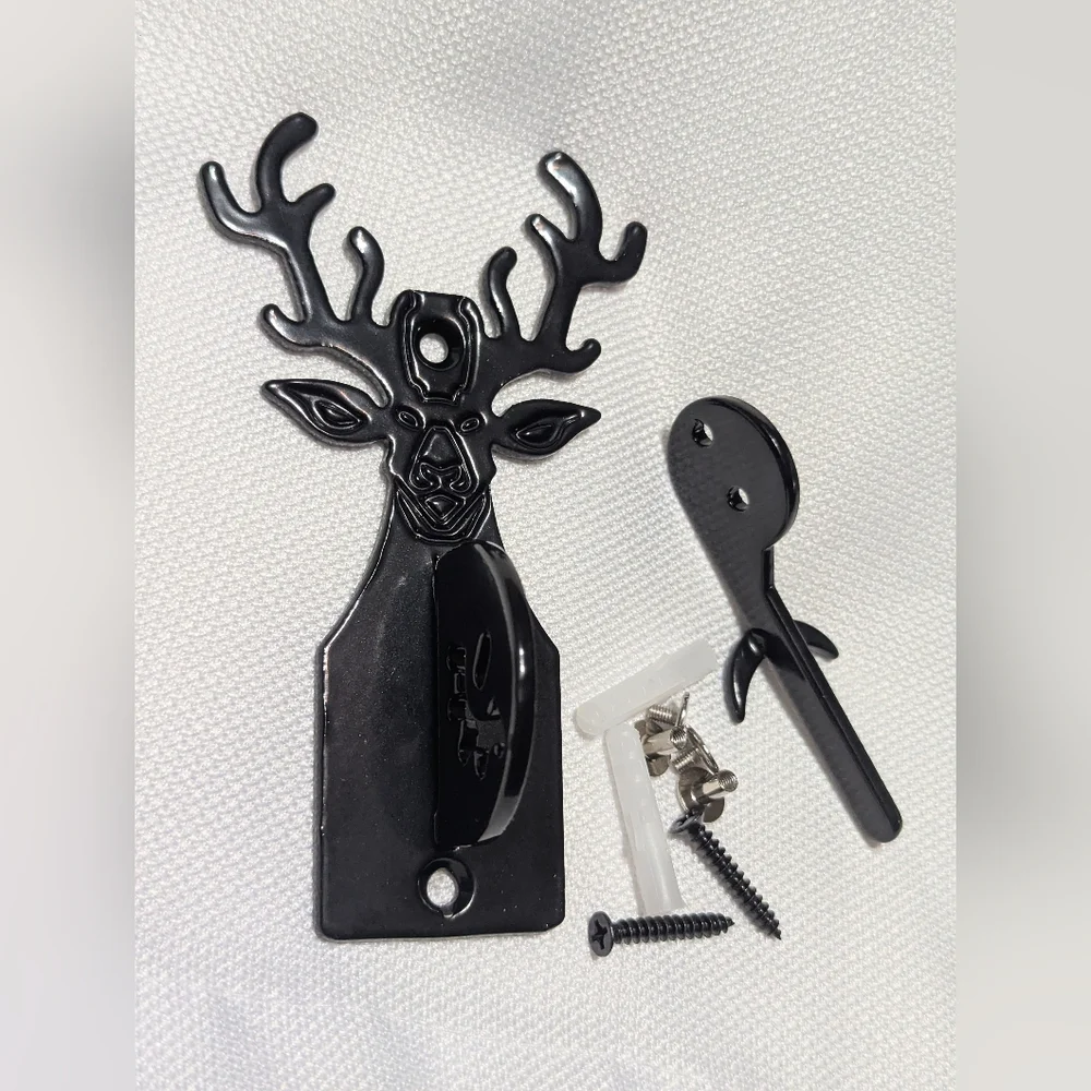 European Animal Black Coated Skull Wall Mount Decor Set Of Two